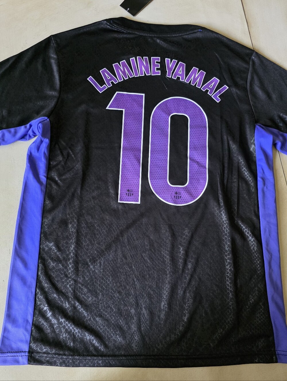 ​NWT FC Barcelona Lamine Yamal #10 Jersey |  Black & Purple L. SOCCERCORE